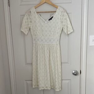 Banana Republic Mad Men Cream Lace Mini Dress